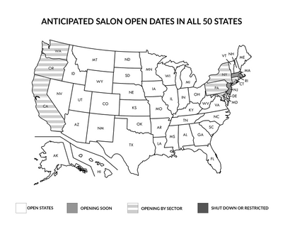 ANTICIPATED SALON OPENING DATES IN ALL 50 STATES