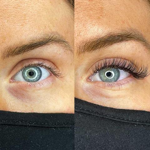 Lash Extensions Side by Side