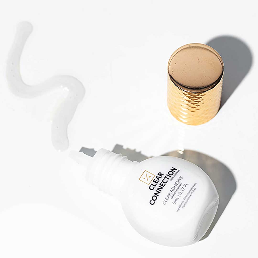 Clear Connection lash adhesive — invisible bond clear formula for professional eyelash extensions